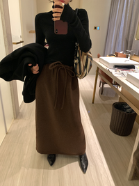 Thick Draped Slim Long Skirt_BDHL6914