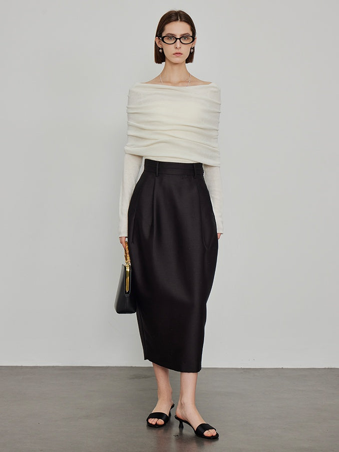 High-Waisted Pleated Bud Skirt_BDHL6491