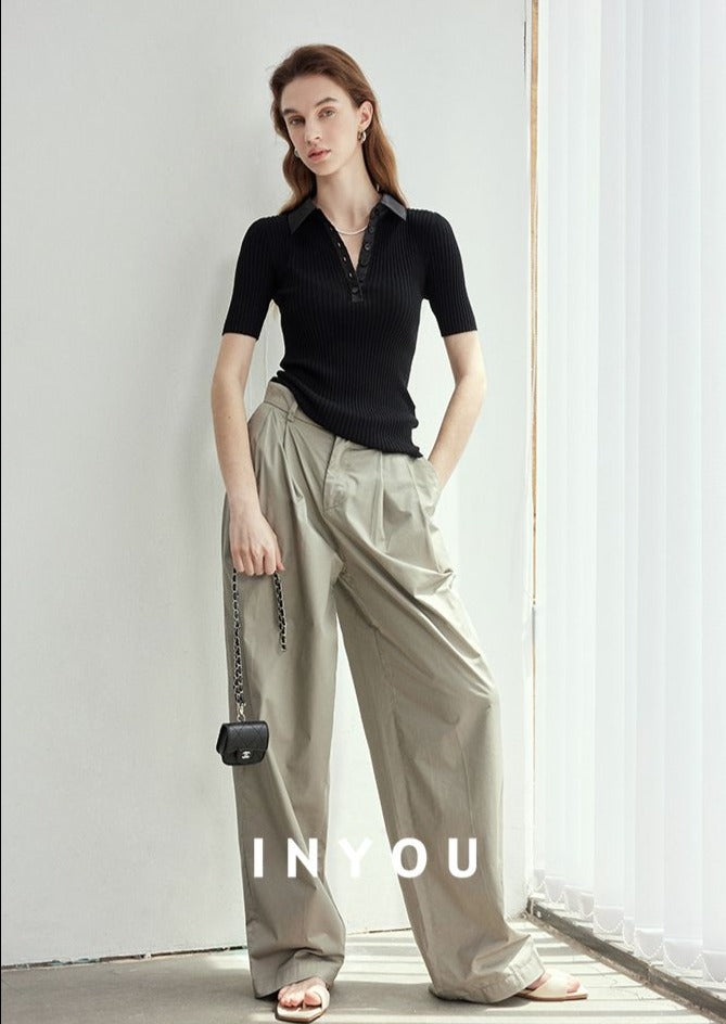 High Waist Wide Straight Pants_BDHL6060