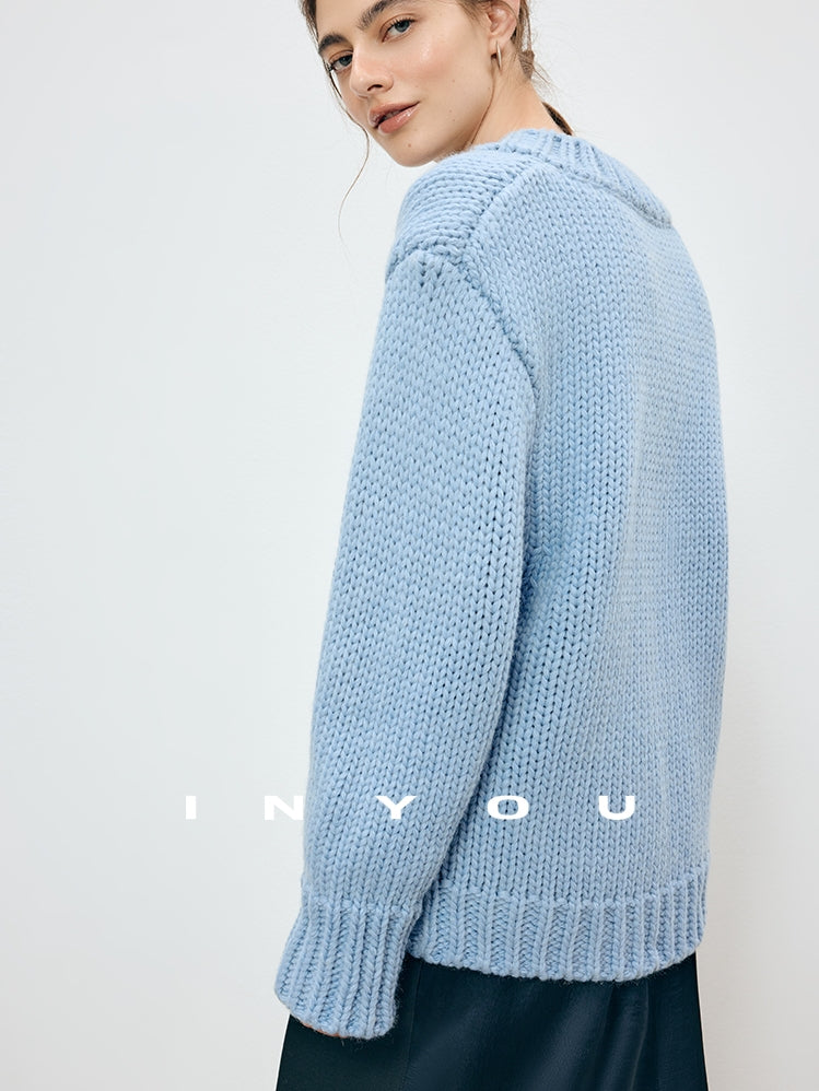 厚款V領針織上衣_BDHL7906