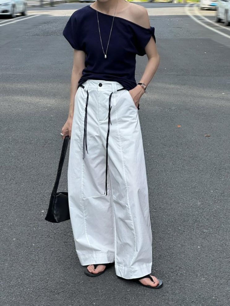 Diagonal Shoulder Twist T-Shirt_BDHL7529