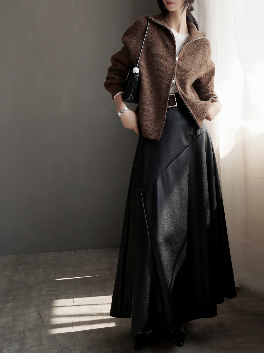 Zip-Up Knitted Cardigan_BDHL7935