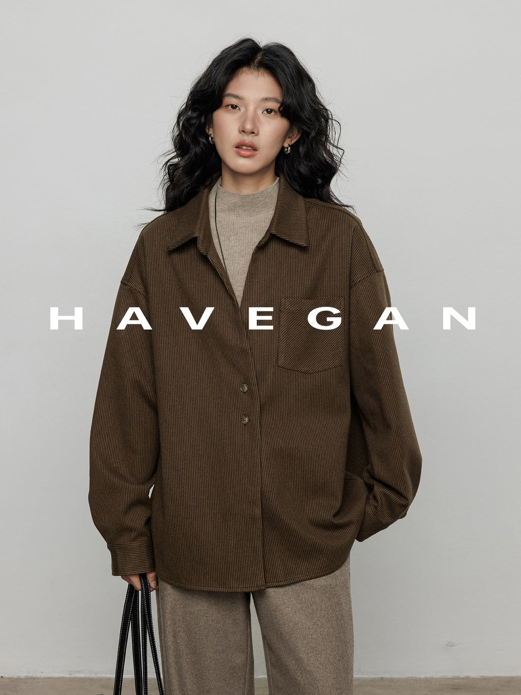 燈芯絨長袖襯衫_BDHL7970