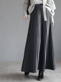 Large Drape Long Knitted Skirt_BDHL6719