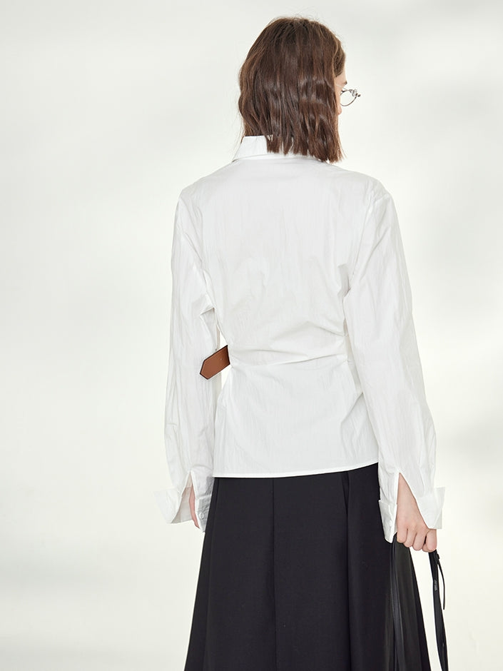 Asymmetrical Waist Belt Shirt_BDHL7789