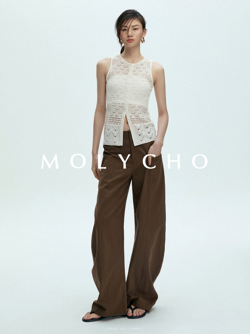 Knitted Hollow Sleeveless Tops_BDHL7433