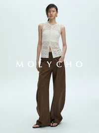 Knitted Hollow Sleeveless Tops_BDHL7433