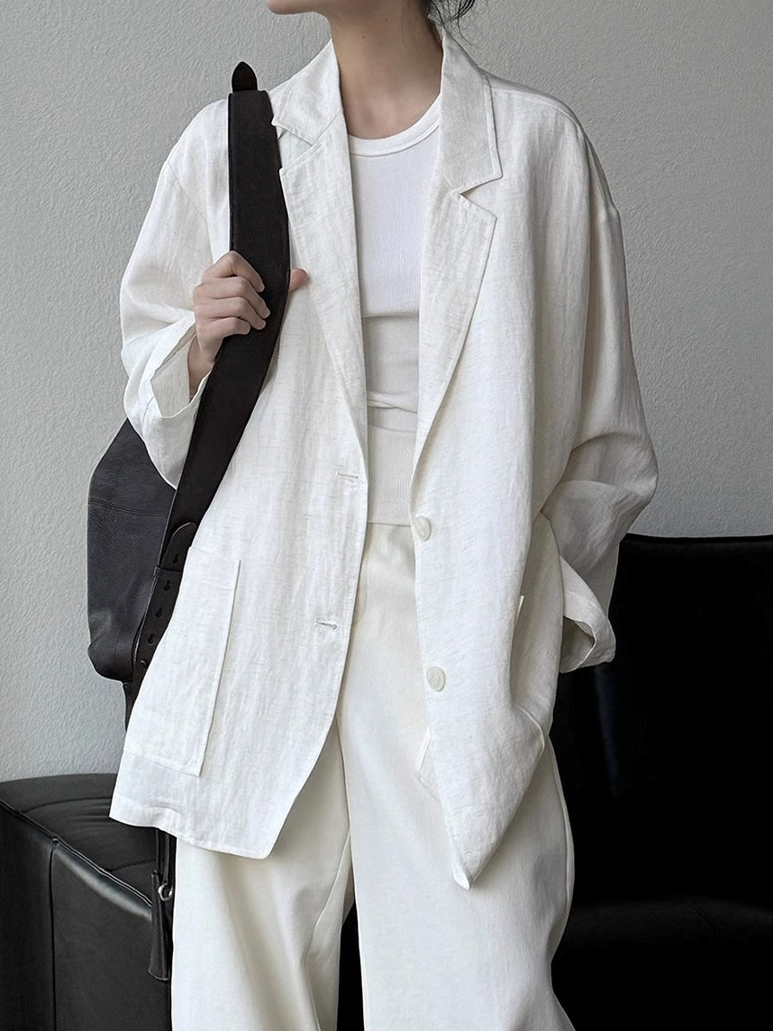 Loose-Fitting Linen Suit Jacket_BDHL7380