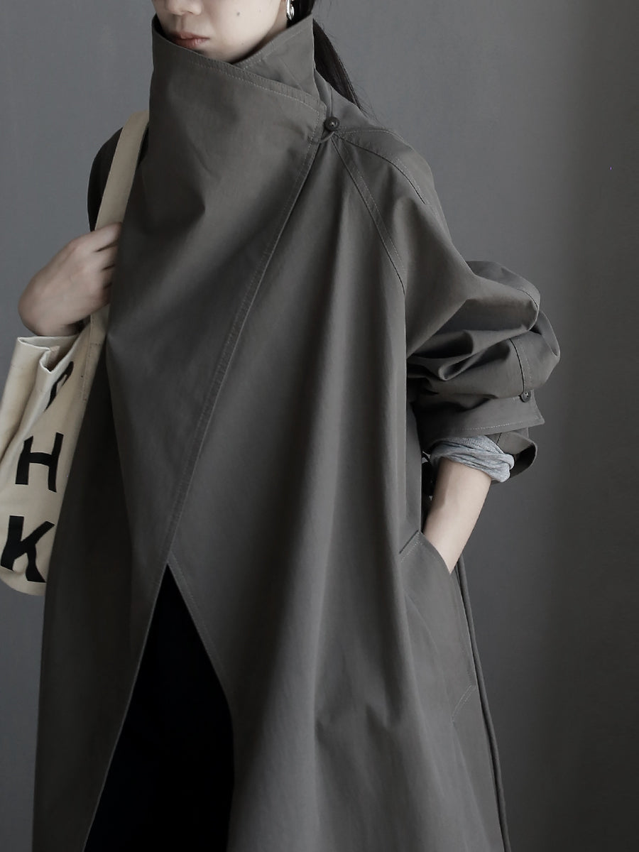 Stand Collar Trench Coat_BDHL7918