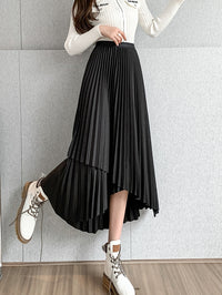 Irregular A-Line Pleated Skirt_BDHL7219