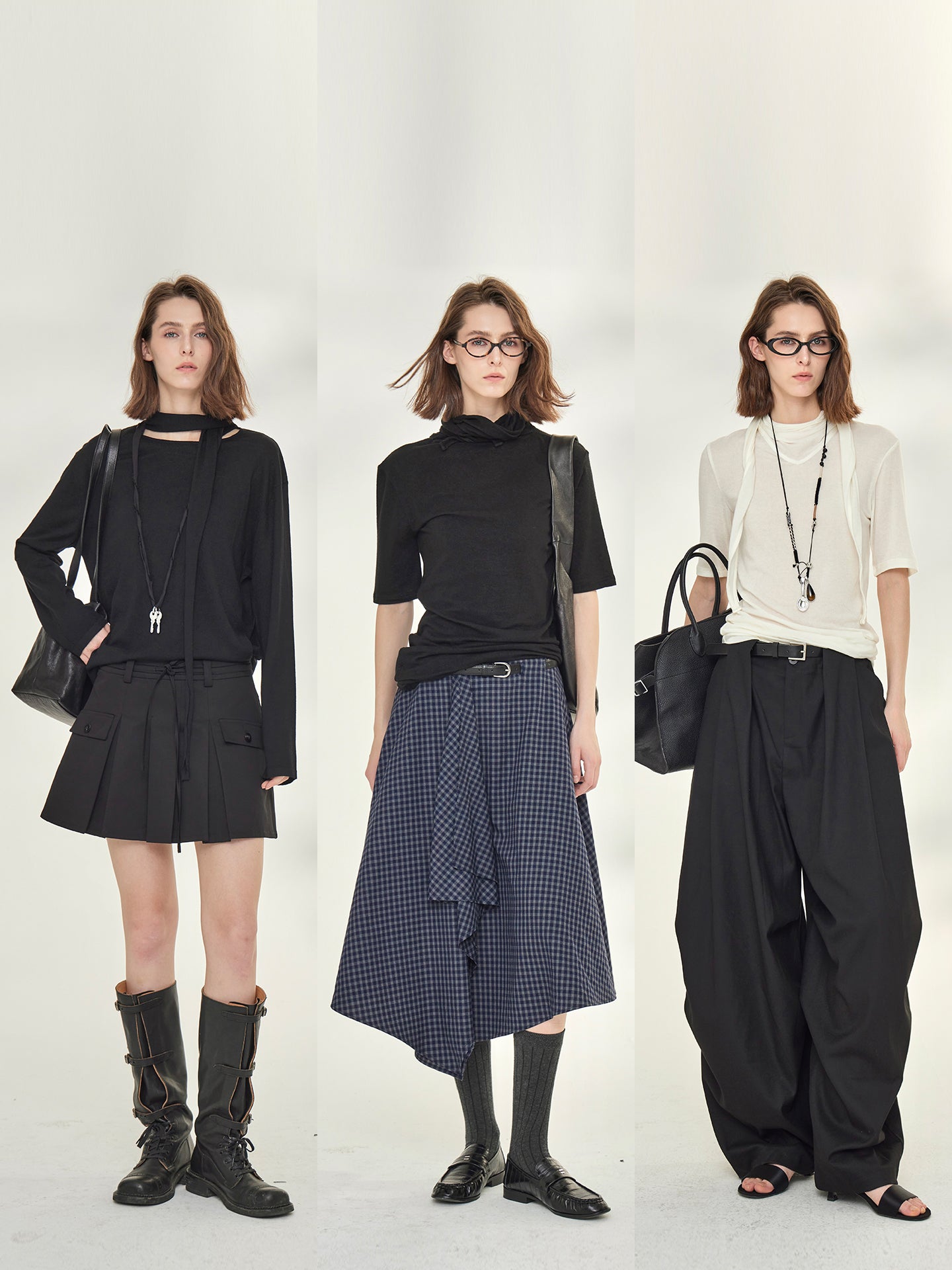 Ribbon-Tie Short-Sleeved Or Long-Sleeved Tops_BDHL7790