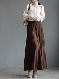 Large Drape Long Knitted Skirt_BDHL6719