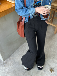 Slim Fit Flared Pants_BDHL5963