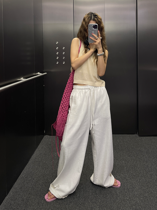 Elasticated Waist Wide Pants_BDHL7546
