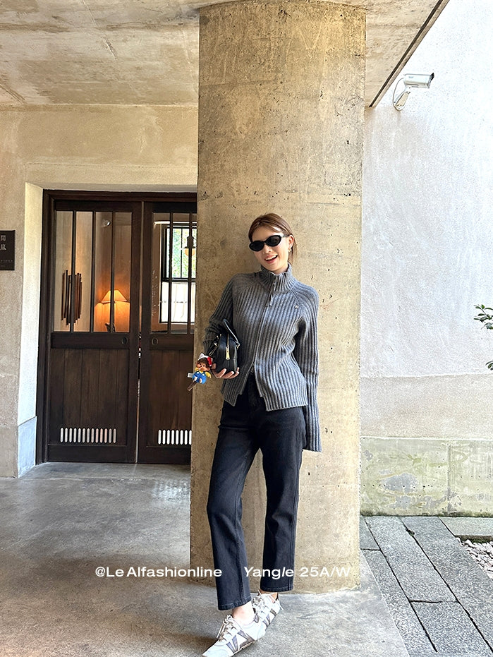 Zip-Up Knit Cardigan_BDHL7921