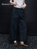 Cotton Elastic Waist Wide-Leg Pants_BDHL8346
