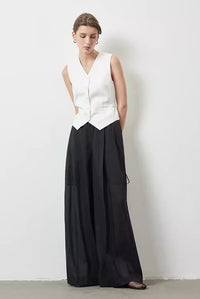 High Waist Draped Mop Pants_BDHL6150