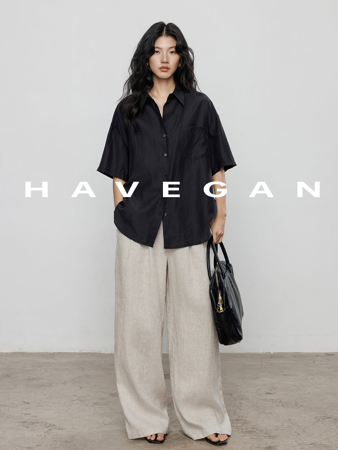 Waist-Strap Sleeveless Shirt And Casual Pants Set_BDHL7481