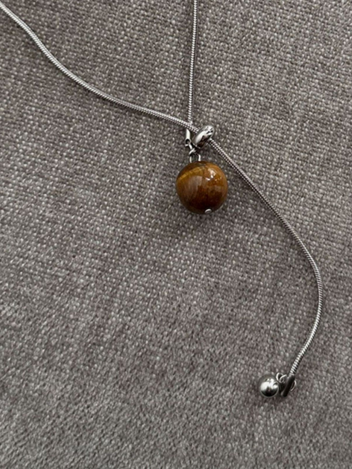 Tiger Eye Or Baroque Bead Necklace_BDHL7449