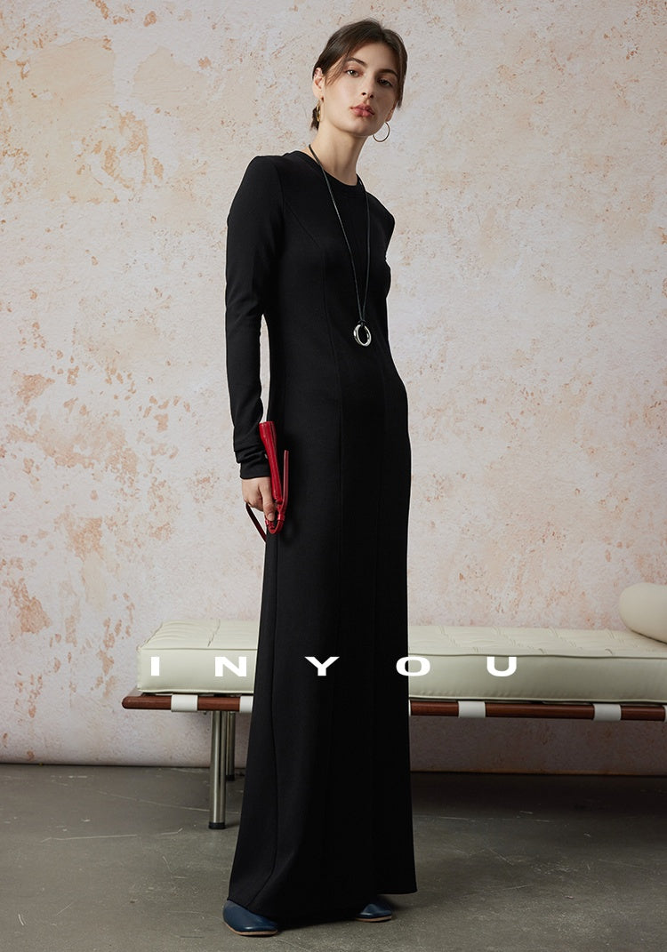 Tucked Slim Long Dress_BDHL6667