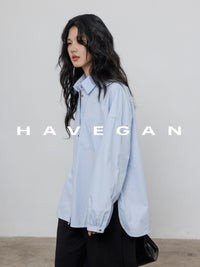 Hem Slit Design Shirt_BDHL7231
