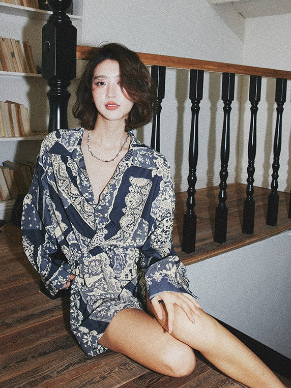 Loose-Fitting Shirt Jumpsuit Shorts_BDHL7538