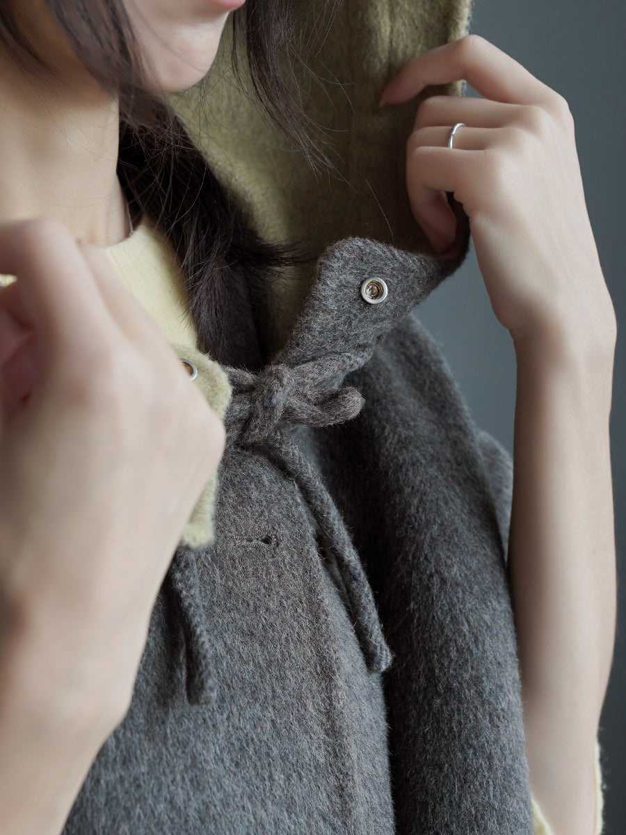 Hooded Relaxed Fit Long Coat_BDHL7926