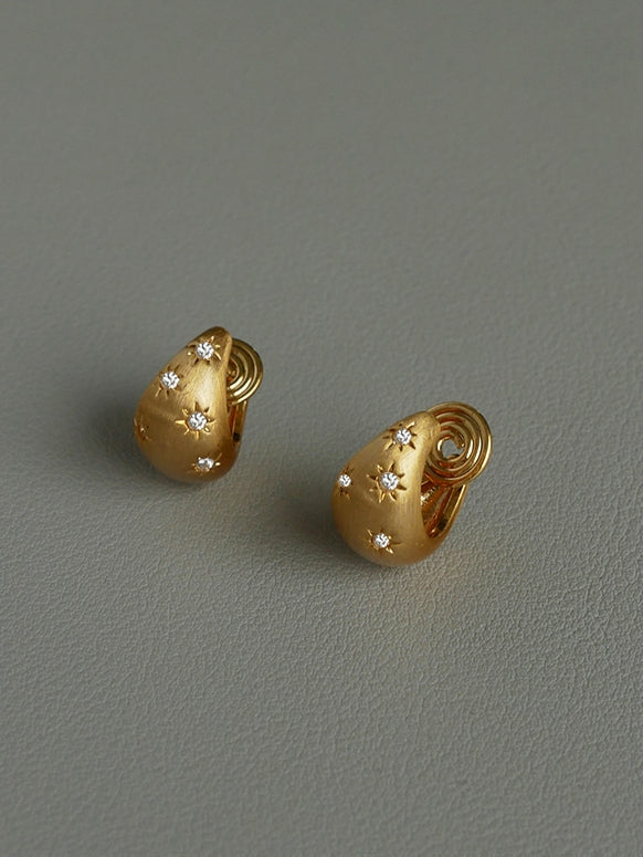 Simple Clip Ear Clips or Pierced Earrings_BDHL7466