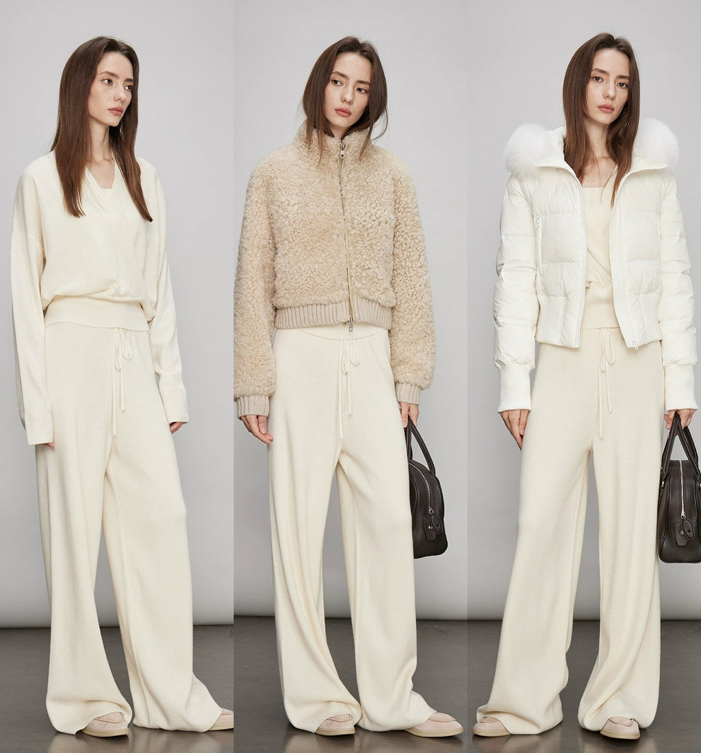 V-Neck Knit Tops Or Elasticated Waist Pants_BDHL7990