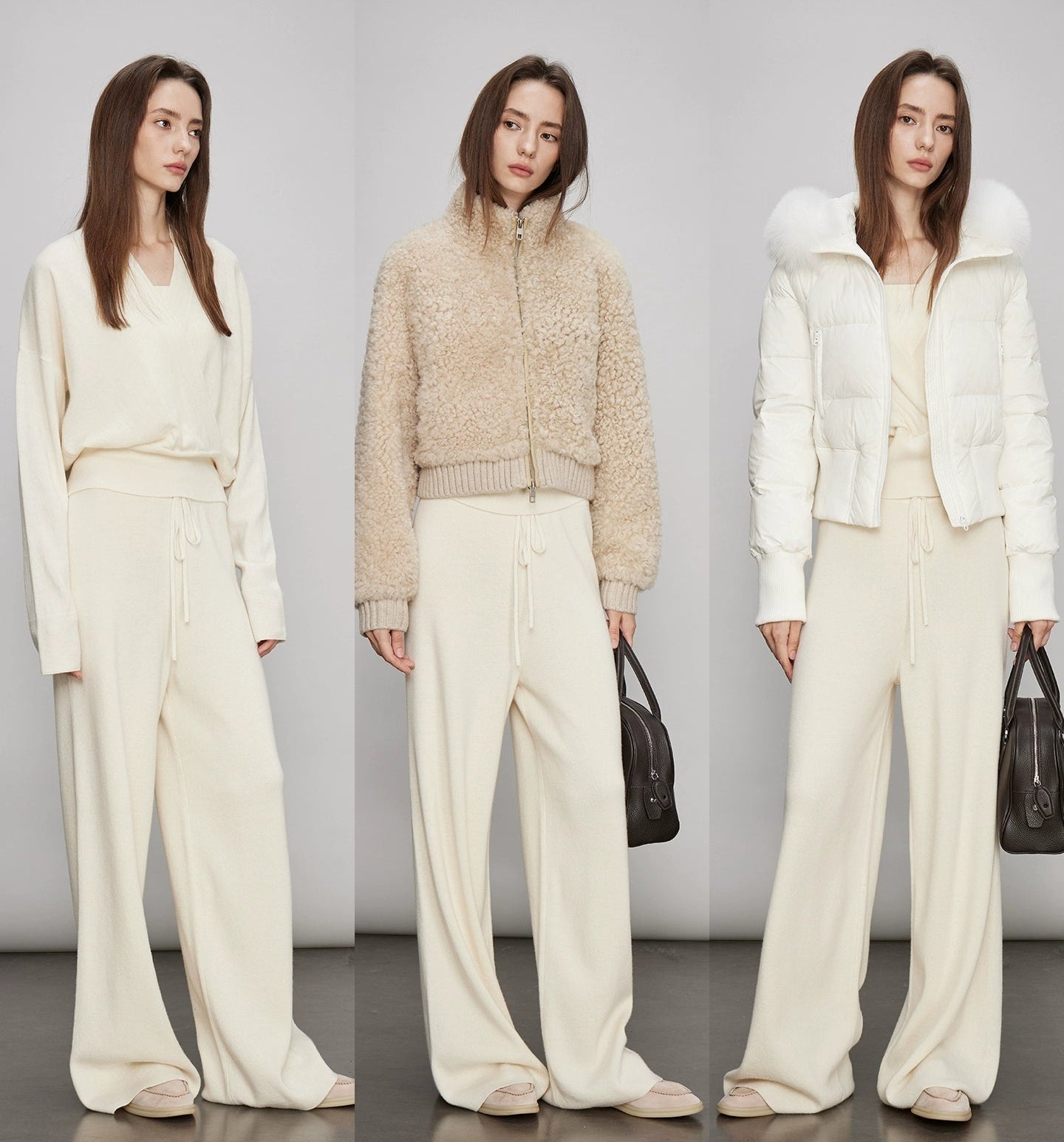 V-Neck Knit Tops Or Elasticated Waist Pants_BDHL7990