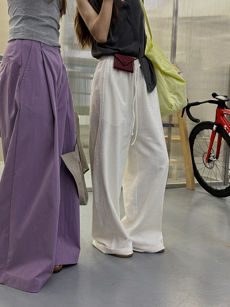Elasticated Waist Wide Pants_BDHL7546