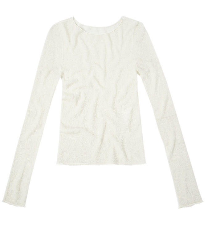 Round-Neck Stretch Slim-Fit Top_BDHL7845