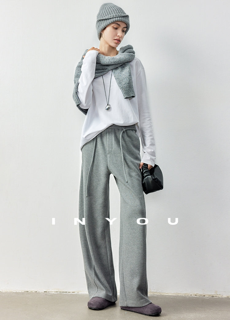 Straight Wide Knit Pants_BDHL6902