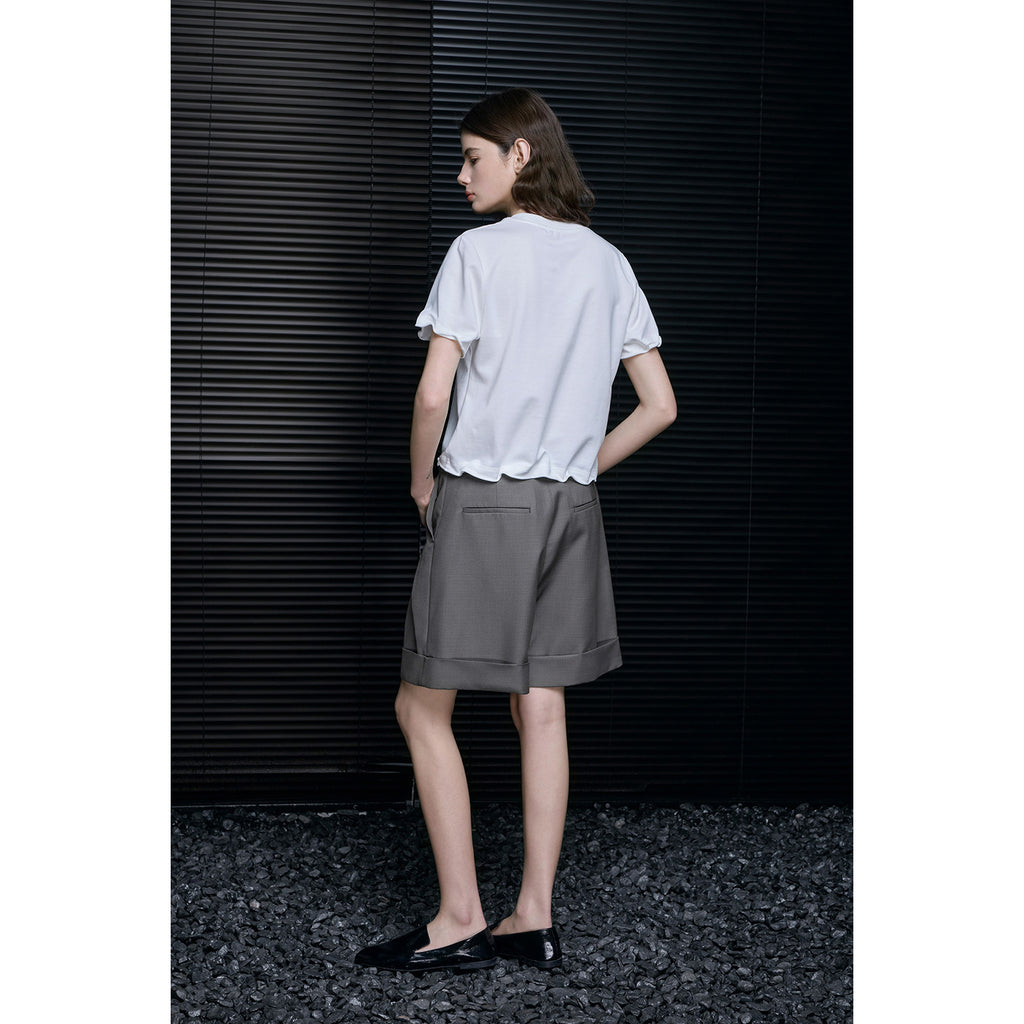 Petal Sleeve Cotton Blend Tee_BDHL8349