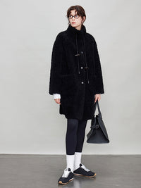 Stand Collar Thick Fur Long Jacket_BDHL6924