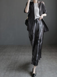Draped Shiny Printed Skirt_BDHL7261