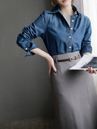 Retro Blue Denim Shirt_BDHL7259