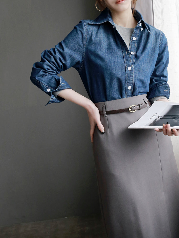 Retro Blue Denim Shirt_BDHL7259