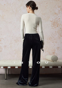 Velvet Straight Wide Leg Pants_BDHL6664