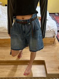 Wide Leg A-Line Denim Shorts_BDHL6002