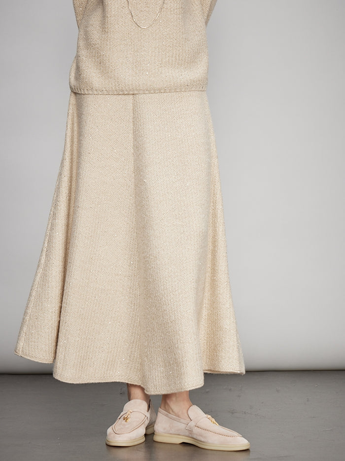 Round-Neck Knit Top Or A-Line Knit Skirt_BDHL7993