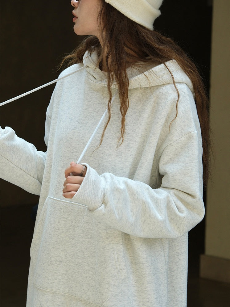 Hooded Sweatshirt Long Dress_BDHL6528