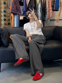 Striped Loose-Fitting Pants_BDHL7403