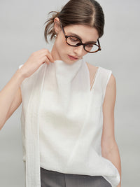 Ribbon Tie Sleeveless Tops Or Bud Skirt_BDHL7284