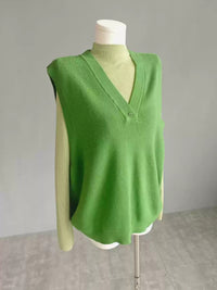 Half Turtleneck Knit And One-Button Vest Set_BDHL6726