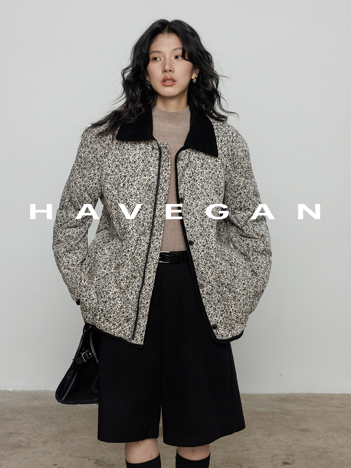 翻領花卉羽絨衣_BDHL7887