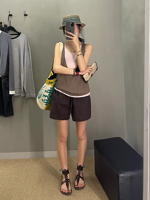 Two-Piece Style Sleeveless Tops_BDHL7408