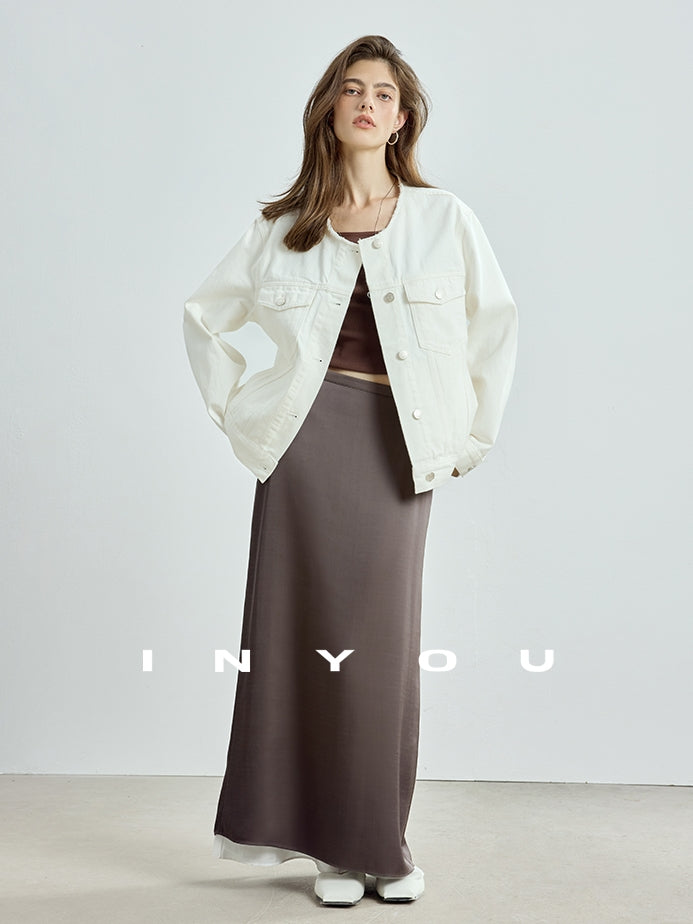 Double-Layer Back Slit Skirt_BDHL7718
