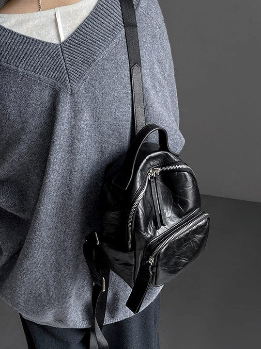 Lightweight Compact Leather Backpack_BDHL8094