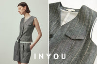 V-Neck Button Suit Vest_BDHL6116